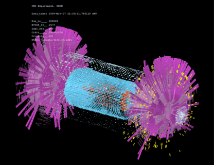 [Screenshot showing a Splash event in the CMS experiment]