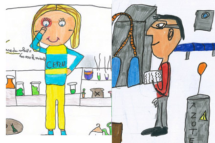 Drawings of physicists by children